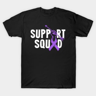 Support Squad Pancreatic Cancer Awareness purple Ribbon T-Shirt